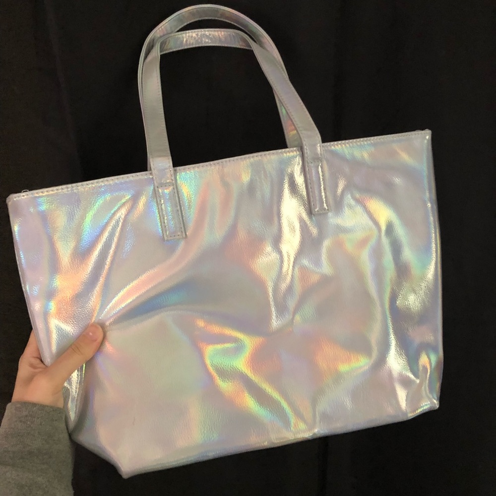 holographic makeup tote